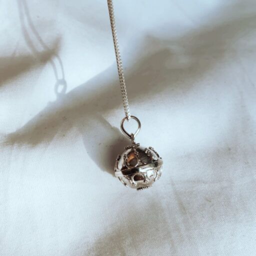 Llamador de ángeles 12mm colgante, cadena 45cm en Plata Fina 925