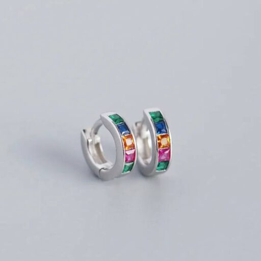 Argolla Huggies Circones multicolor en Plata fina 925